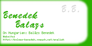 benedek balazs business card