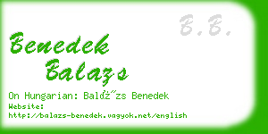 benedek balazs business card